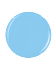 Glossy sky blue circle sample color swatch badge in white color background