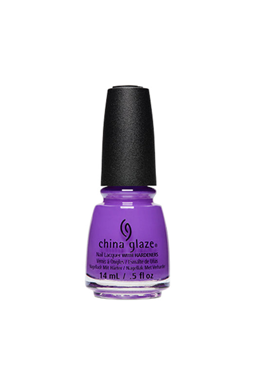 0.5-ounce Capped Purple bottle of nail polish from China Glaze Nail Lacquer collection in Stop Beachfrontin' variant