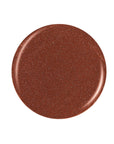 Brown shiny copper circle button sample color Pantone lay in white color background
