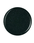 Glittered emerald circle sample color drop lay in white color background