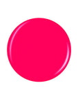 A glossy round shape of a neon pink nail color isolated in white color background