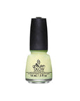 Front view of a 0.5-ounce capped bottle of China Glaze glow in the dark nail polish in Ghoulish Glow variant