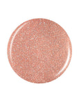 A round shape nail polish swatch drop in pink holographic glitter color