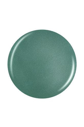 A round shape nail polish swatch drop in metallic green color
