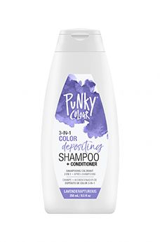 Punky Colour 3-in-1 Color Depositing Shampoo Lavenderapturous color-depositing shampoo and conditioner for vibrant lavender hair.