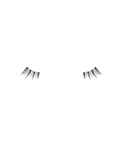 A floating Ardell Accents 311 - Black featuring its light volume, medium length with spiky effect half lash style