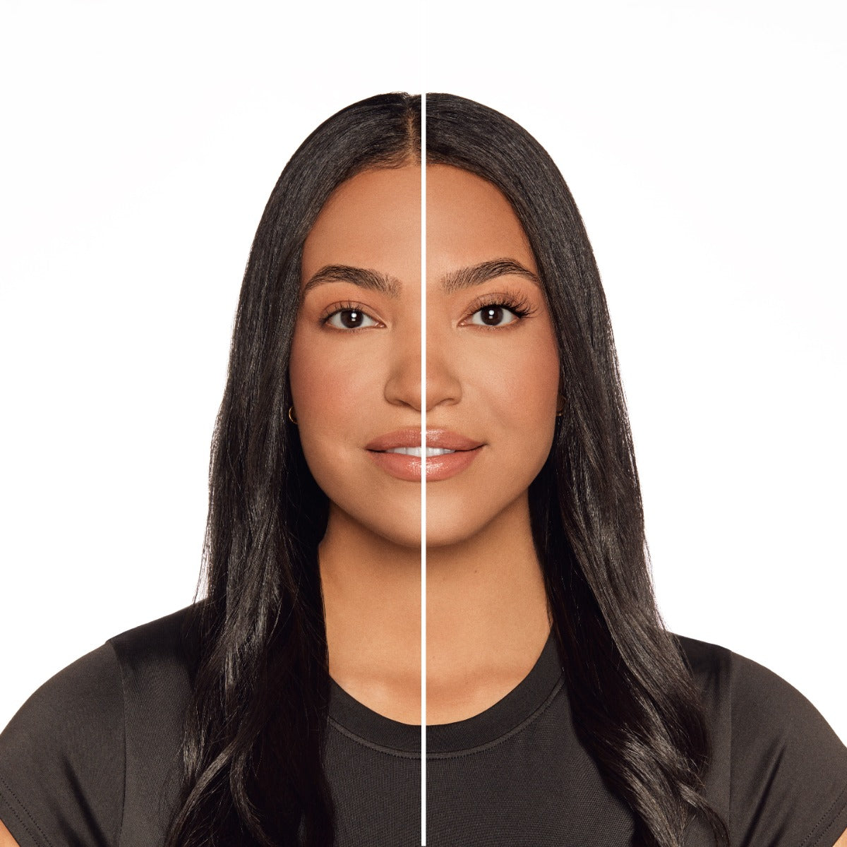 Seamless Underlash Extensions Naked shown on model with hooded eye shape