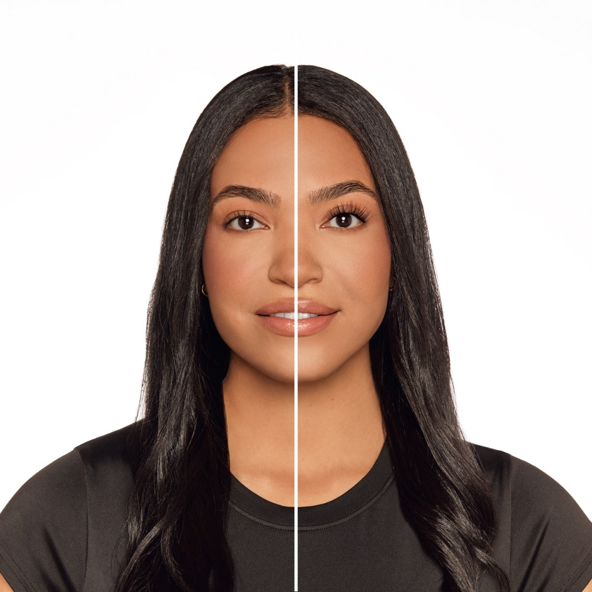 Seamless Underlash Extensions Fauxmink M Curl 32 ct shown on model with hooded eye shape