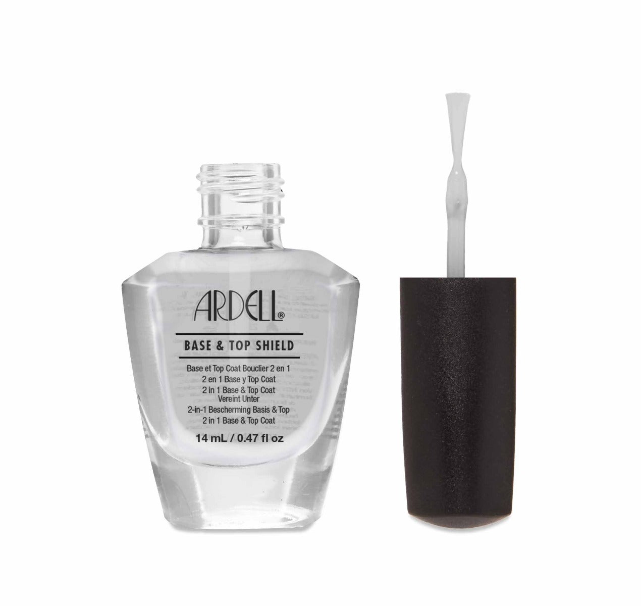 Uncapped bottle of Ardell 2 in 1 Base & Top Shield