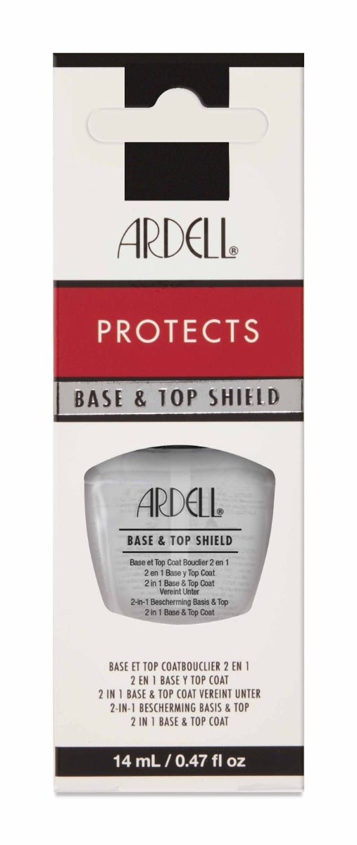 Front-facing of Ardell 2 in 1 Base & Top Shield wall-hook ready retail pack