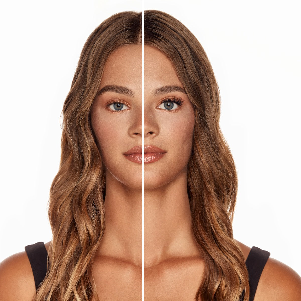 Seamless Underlash Extensions Wispies on a model with Close-set eyes