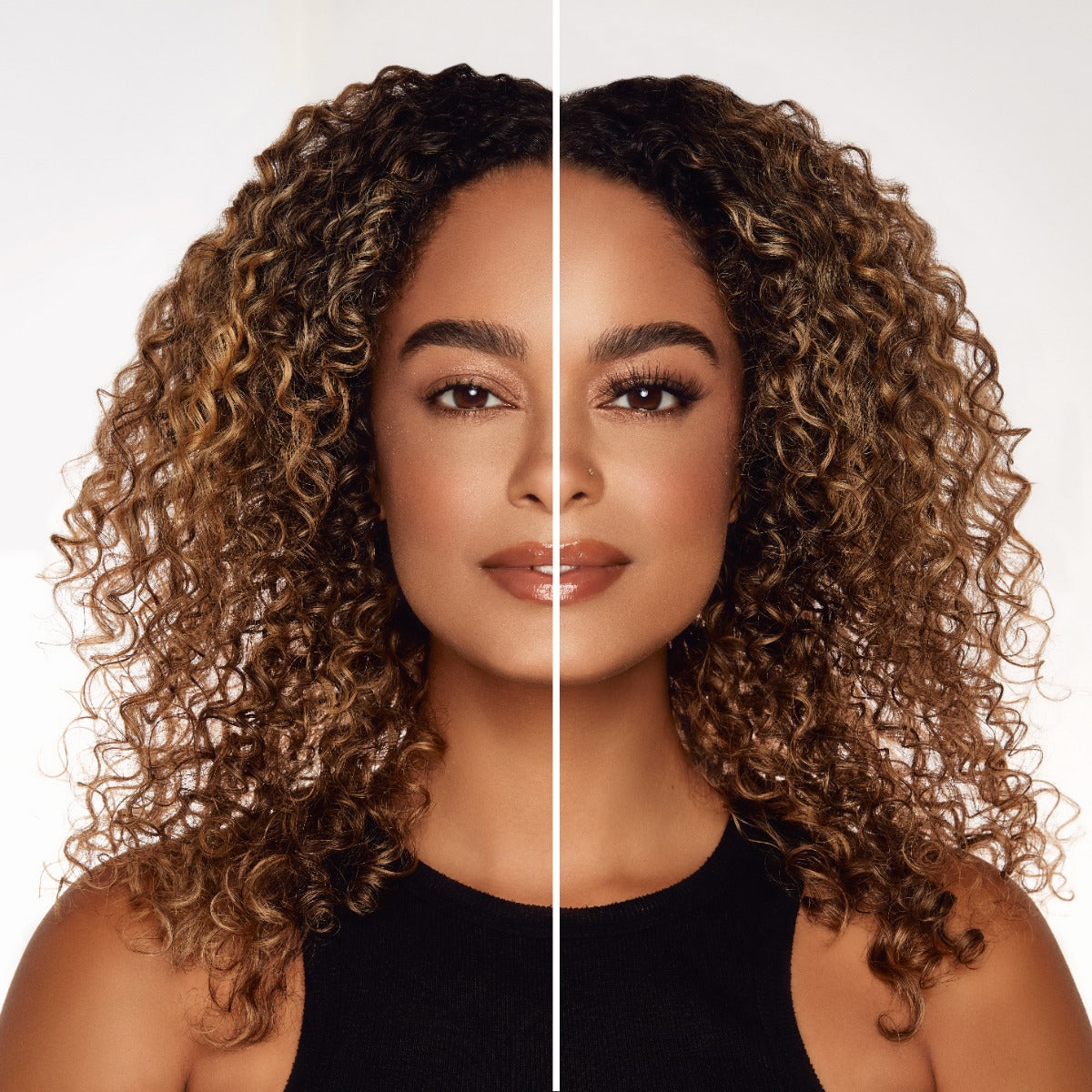 Seamless Underlash Extensions Wispies on a model wth Hooded eyes