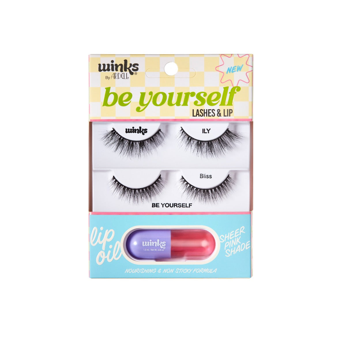 Winks Be Yourself ILY + Bliss Lashes & Lip Kit front packaging