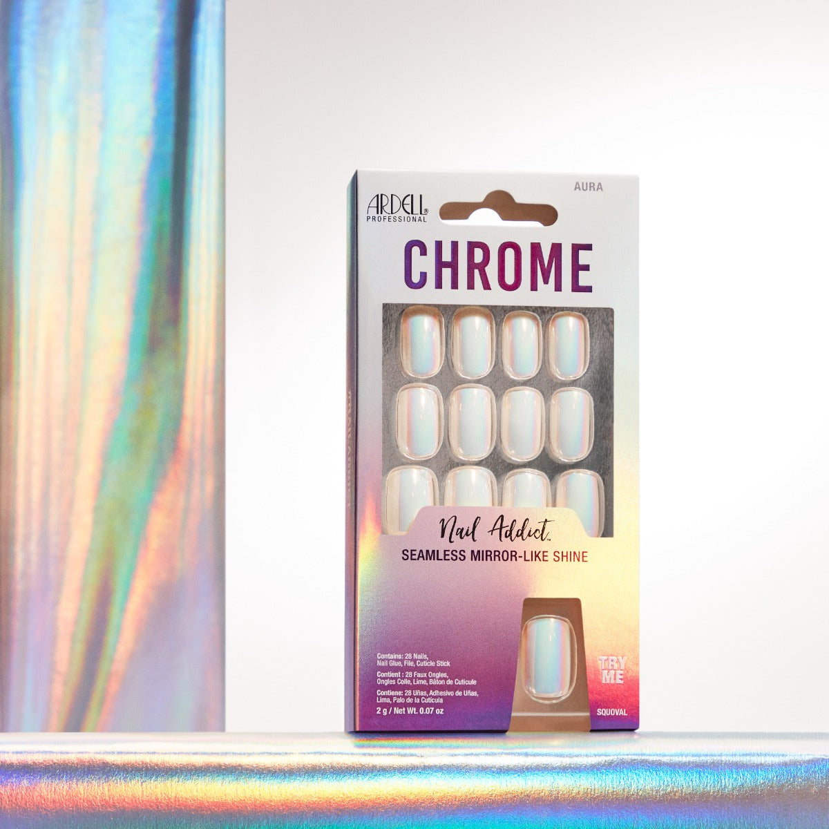 Stylized image of Ardell Nail Addict Chrome Aura 37430