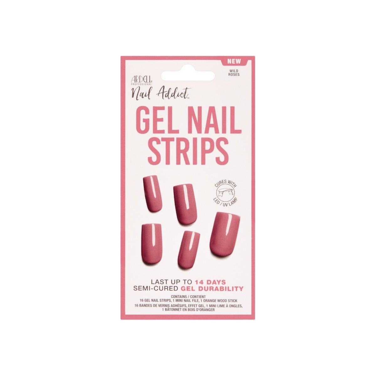 Front view of Ardell Nail Addict Gel Nail Strips packaging