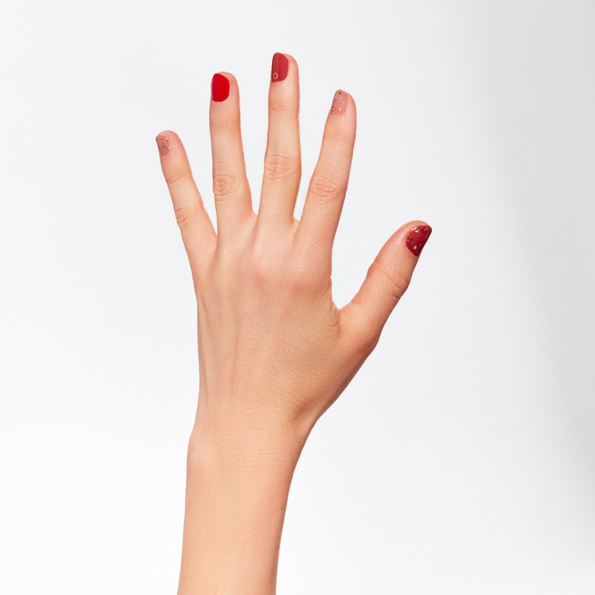 A lady's hand with beautiful nail lacquer.