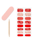 A set of 16 gel nail strips, 1 mini dual sided nail file and 1 orange wood stick from Ardell.