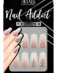 Front of Ardell Nail Addict Premium Nail Set, Rich Tan Ombré in a retail box with text