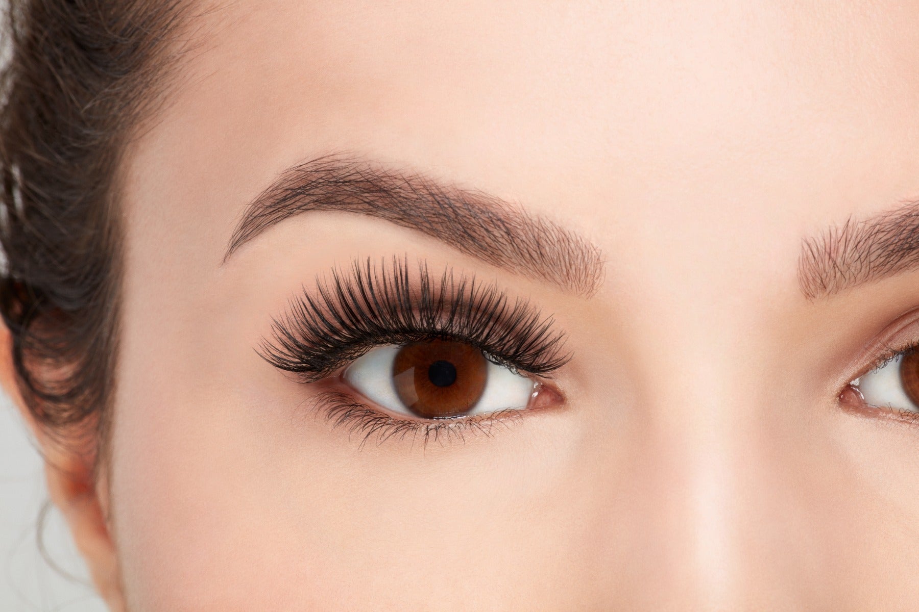 Close up view of model wearing 817 Faux Mink lashes