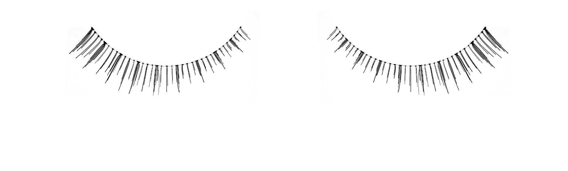 Pair of Ardell Natural 108 false lashes side by side featuring clustered lash fibers