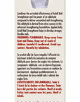 Box details of Ardell Nail Strengthener, highlighting its advanced formula and warnings.