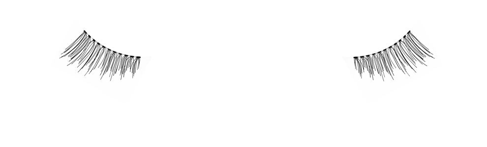 Pair of Ardell Lash Accent 301 false lashes positioned to feature how it would look like when worn