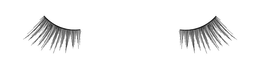 Pair of Ardell Pre-Cut Lash Accent 305 false lashes positioned to feature how it would look like when worn