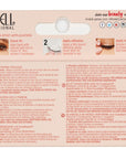 Back of Ardell Naked Lash 428 false lashes retail packaging with instructions in different languages