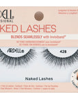Front view of an Ardell Naked Lash 428 faux lashes set in complete retail wall hook packaging