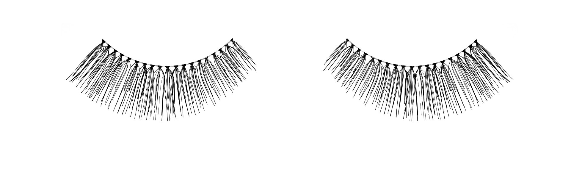Pair of Ardell Natural 117 false lashes side by side featuring clustered lash fibers