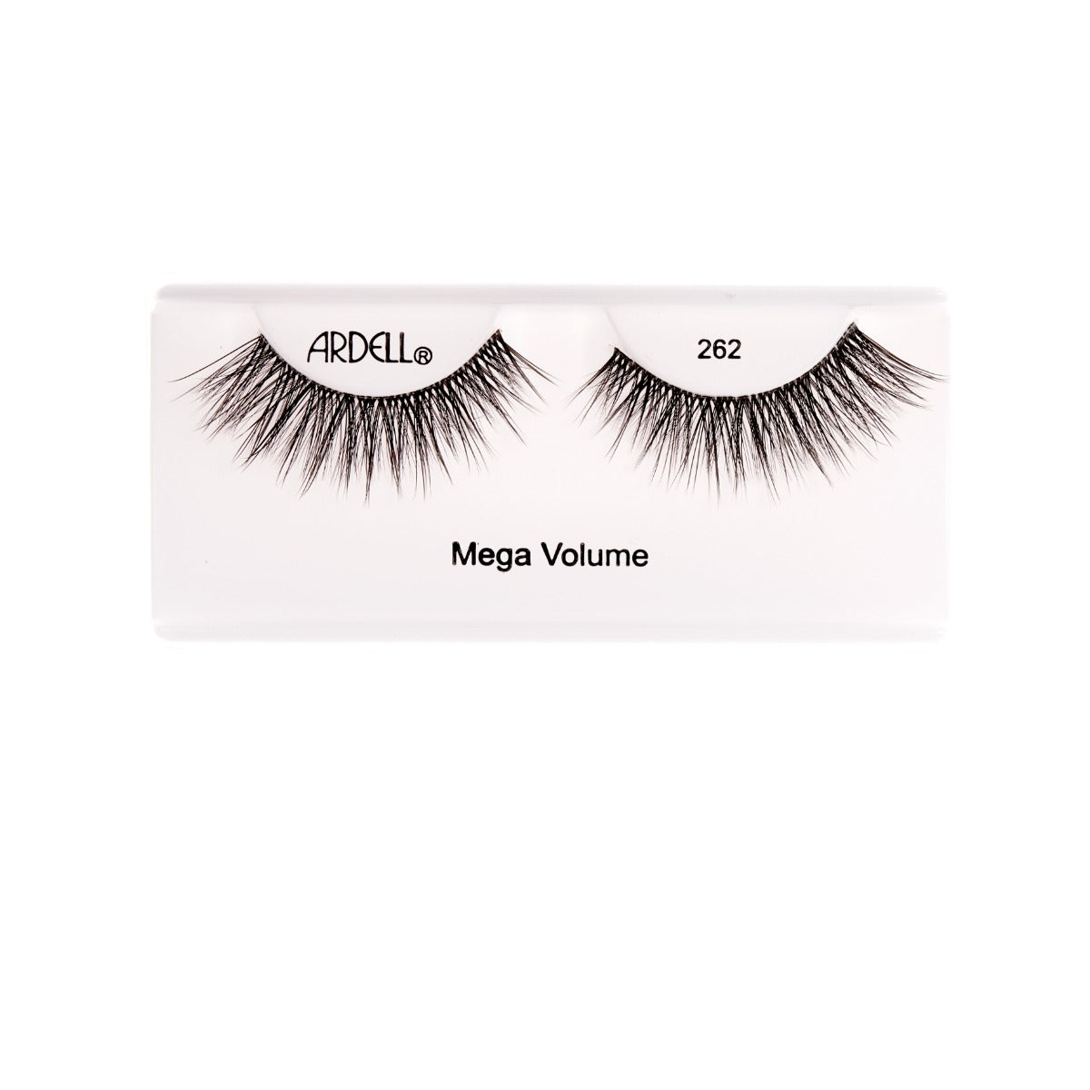 Ardell Mega Volume Lashes 262 ƒ?? Long, full-volume false lashes with tapered tips for a glamorous, high-impact effect.