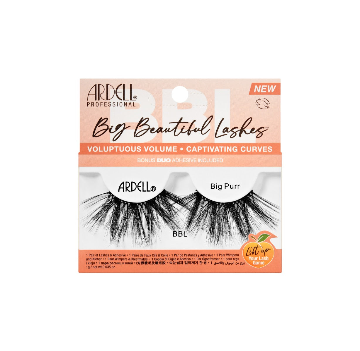 A pair of Ardell Big Beautiful Lashes in Big Purr in its packaging