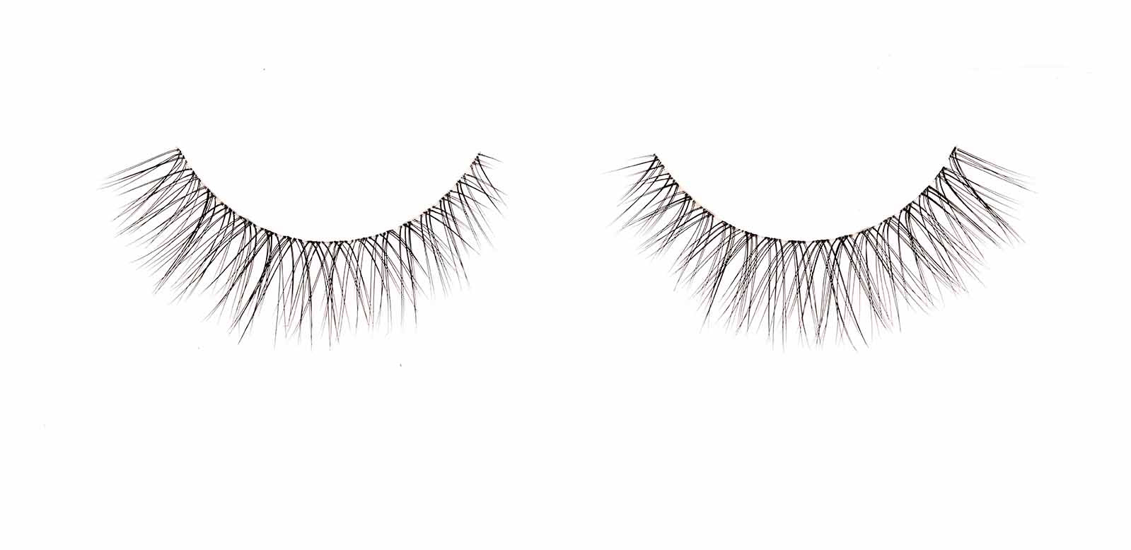 Pair of Ardell Lift Effect 740 false lashes side by side featuring slightly flared lash fibers with upswept contours