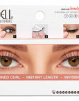 Back of Ardell Lift Effect 740 packaging featuring instructions and close up of a model's eyes wearing faux lashes