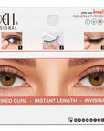Back of Ardell Lift Effect 741 packaging featuring instructions and close up of a model's eyes wearing faux lashes