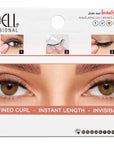 Back of Ardell Lift Effect packaging 743 featuring instructions and close up of a model's eyes wearing faux lashes