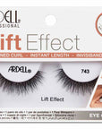 Front view of an Ardell Lift Effect 743 false lashes set in complete retail wall hook packaging