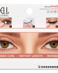Back of Ardell Lift Effect 744 packaging featuring instructions and close up of a model's eyes wearing faux lashes
