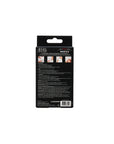 Back view labeled details of Ardell Nail Addict Artificial Nail in Natural Stiletto variant with a wall hook ready packaging