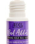 An open bottle of Ardell Nail Addict Strong Hold Nail Glue with printed label text