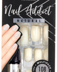 Frontage of Ardell Nail Addict Natural Squared Multipack in a wall-hook retail packaging