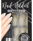 Front view of Ardell Nail Addict Natural Ballerina Multipack in a wall-hook retail packaging