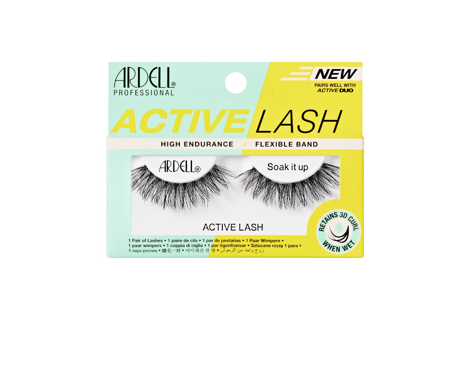 Front of Ardell Active Lash Soak it Up variant wall-hook retail pack