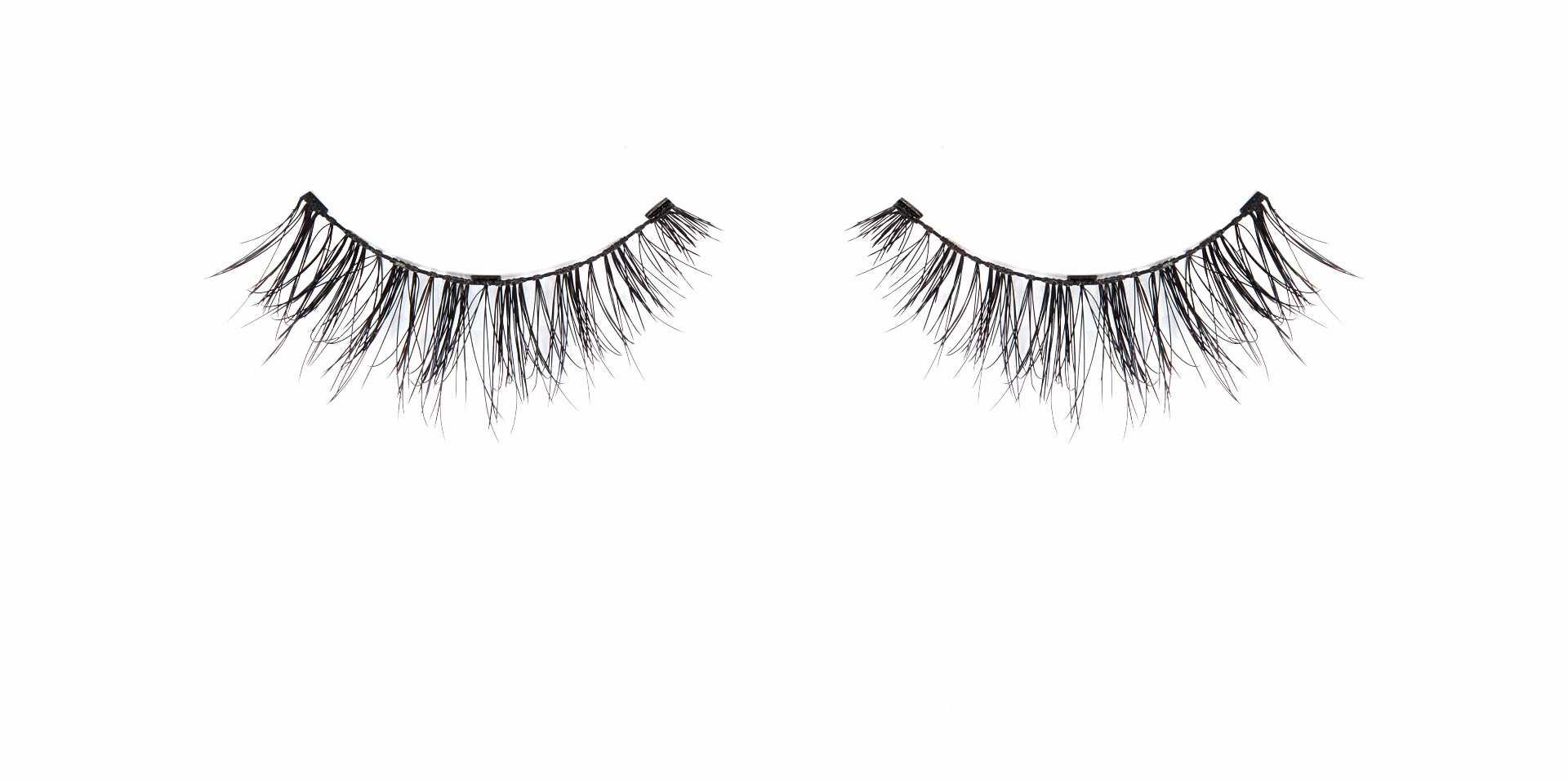 A pair of Ardell Naked Lashes 424 false lashes for the left & right eyes isolated on white color background