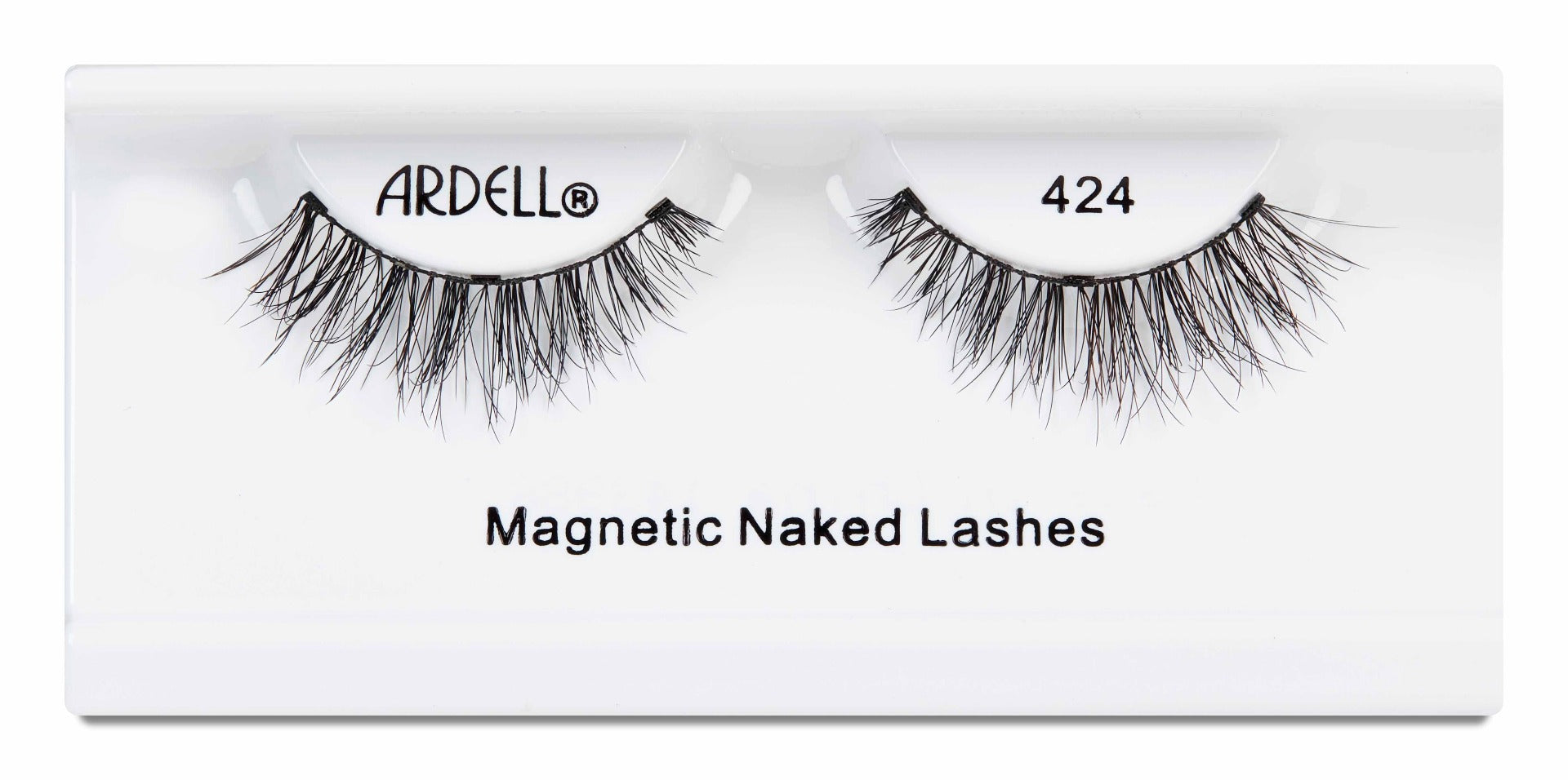 Frontage of a new magnetic lash collection from Ardell place in its inner plastic packaging