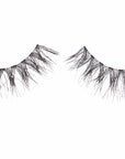 A pair of Ardell Textureyes Lash 577 showing its medium volume & length & slightly flared shape that elongates at the corner