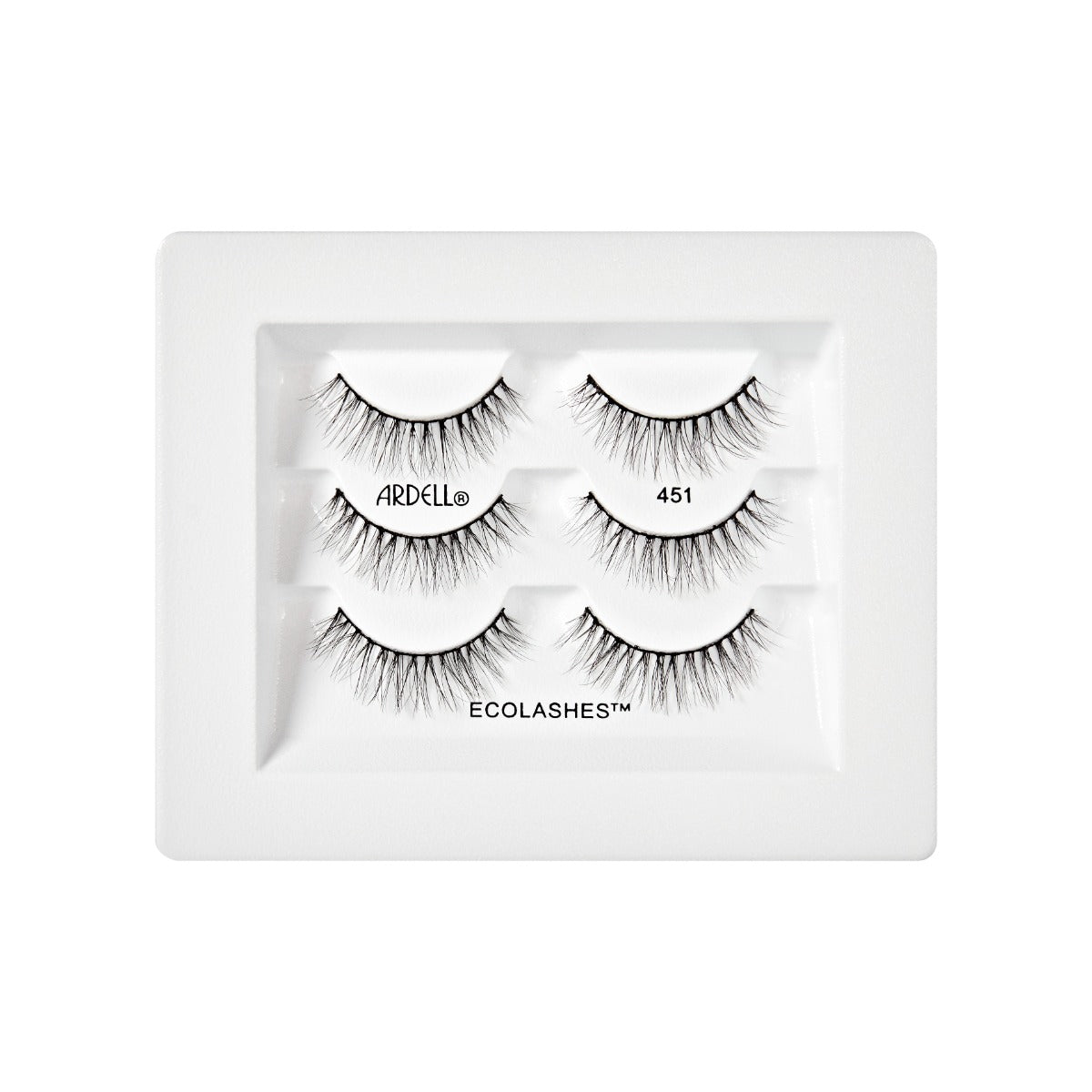 3 pairs of 451 Eco Lashes on a tray