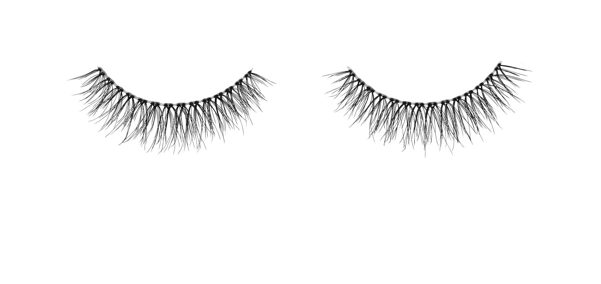 Pair of Ardell Naked Lash 420 false lashes side by side featuring clustered lash fibers