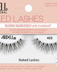 Front view of an Ardell Naked Lash 422 faux lashes set in complete retail wall hook packaging