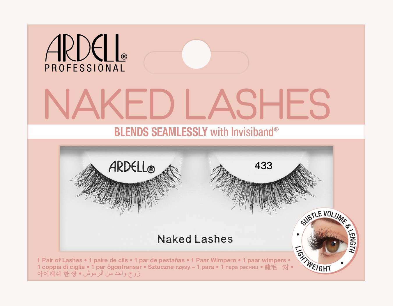 Ardell Naked Lashes 433 int retail packaging with product details
